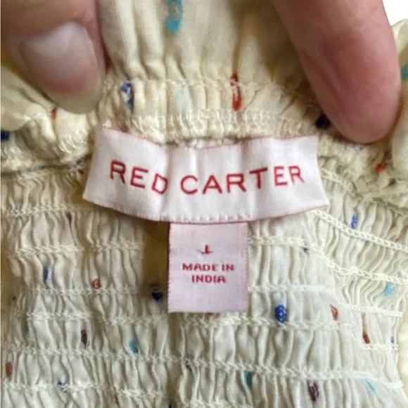 Red Carter Anthropologie Strapless Ruffled Asymmetrical Dress women’s Size L - Picture 7 of 16